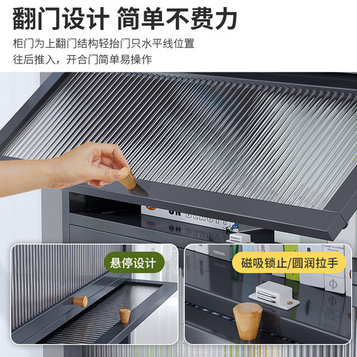 书架家用客厅置物架落地翻门书柜儿童学生书橱房间多层防尘收纳架 - 图1