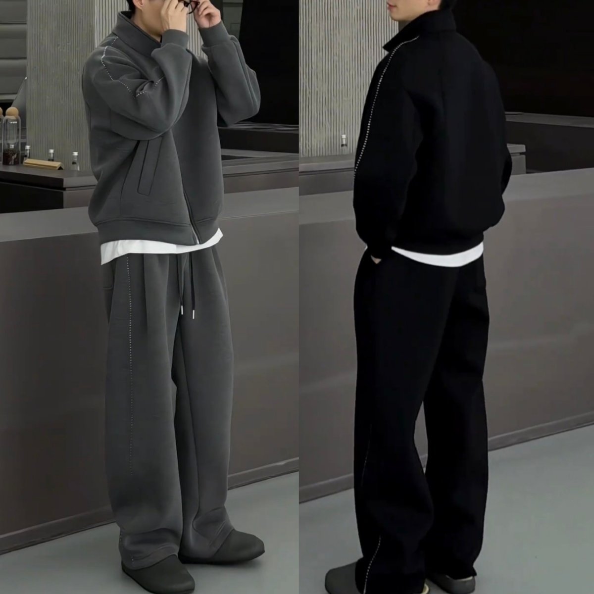 秋季美式潮牌重磅太空棉休闲运动套装男士百搭夹克卫衣卫裤两件套,淘宝优惠券,粉丝福利购,淘宝优惠卷