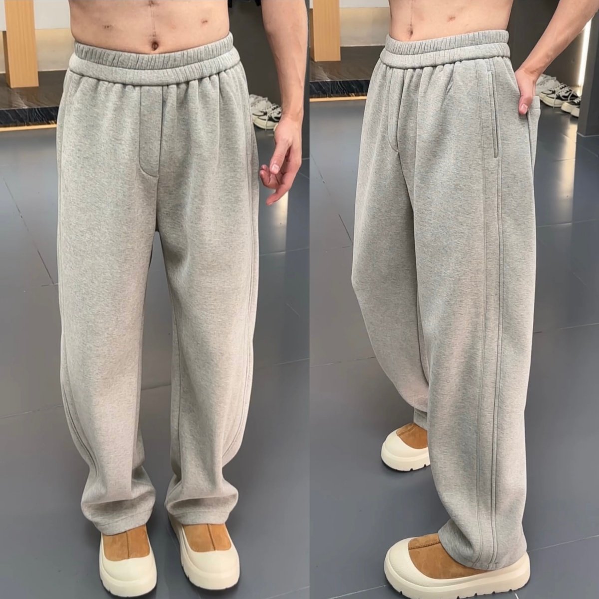 冬季重磅加绒加厚弯刀直筒休闲裤男简约百搭防寒保暖纯色运动卫裤,淘宝优惠券,粉丝福利购,淘宝优惠卷