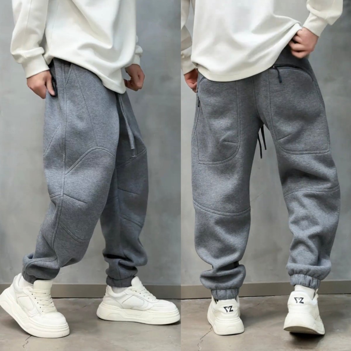冬季加绒加厚拉链口袋束脚休闲裤男时尚百搭防寒保暖运动哈伦卫裤,淘宝优惠券,粉丝福利购,淘宝优惠卷