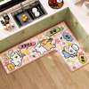 Cartoon L-shaped kitchen special floor mat diatom mud absorbs water and oil, non-slip, anti-oil, dirt-resistant and easy-care foot mat