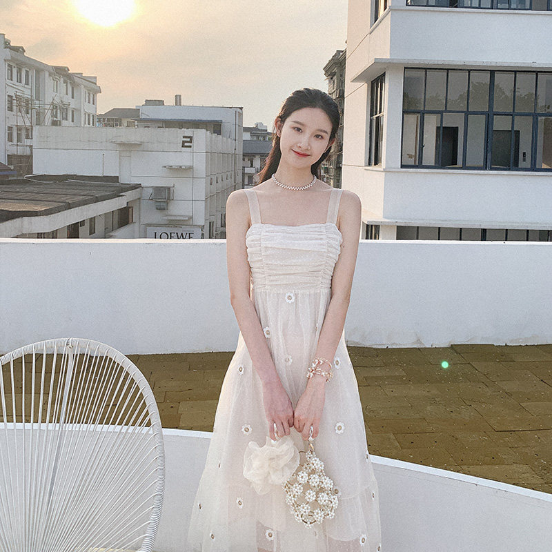 小镇姗姗气质吊带仙女女夏连衣裙 小镇姗姗连衣裙