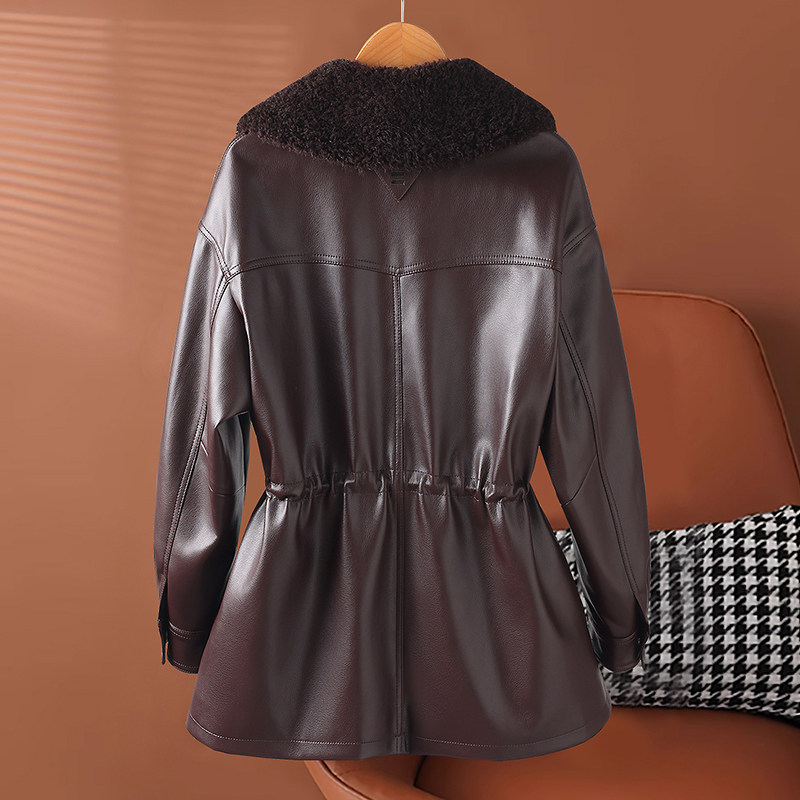 海宁真皮皮衣羽绒服女短款冬装收腰绵羊皮夹克拉贡毛领白鸭绒外套,淘宝优惠券,粉丝福利购,淘宝优惠卷