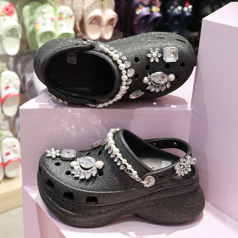 crocs女鞋卡洛驰洞洞鞋鲸鱼晚宴誓言厚底带钻闪耀沙滩女鞋211978 - 图2
