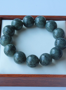 天然和田玉青花籽料手串16mm