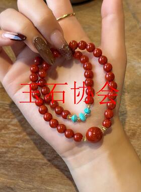 高端南红玛瑙满色满肉川料圆珠