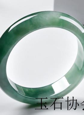 缅甸老坑翡翠色手镯冰种浅绿油青玉镯少女手镯飘花阳绿冰糯种精品
