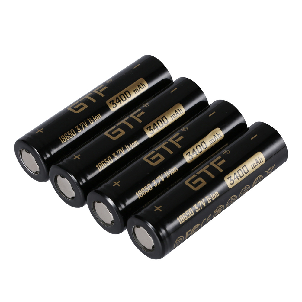 GTF 3.7V 18650 3400mAh 锂离子充电电池用于手电筒移动电源平头 - 图2