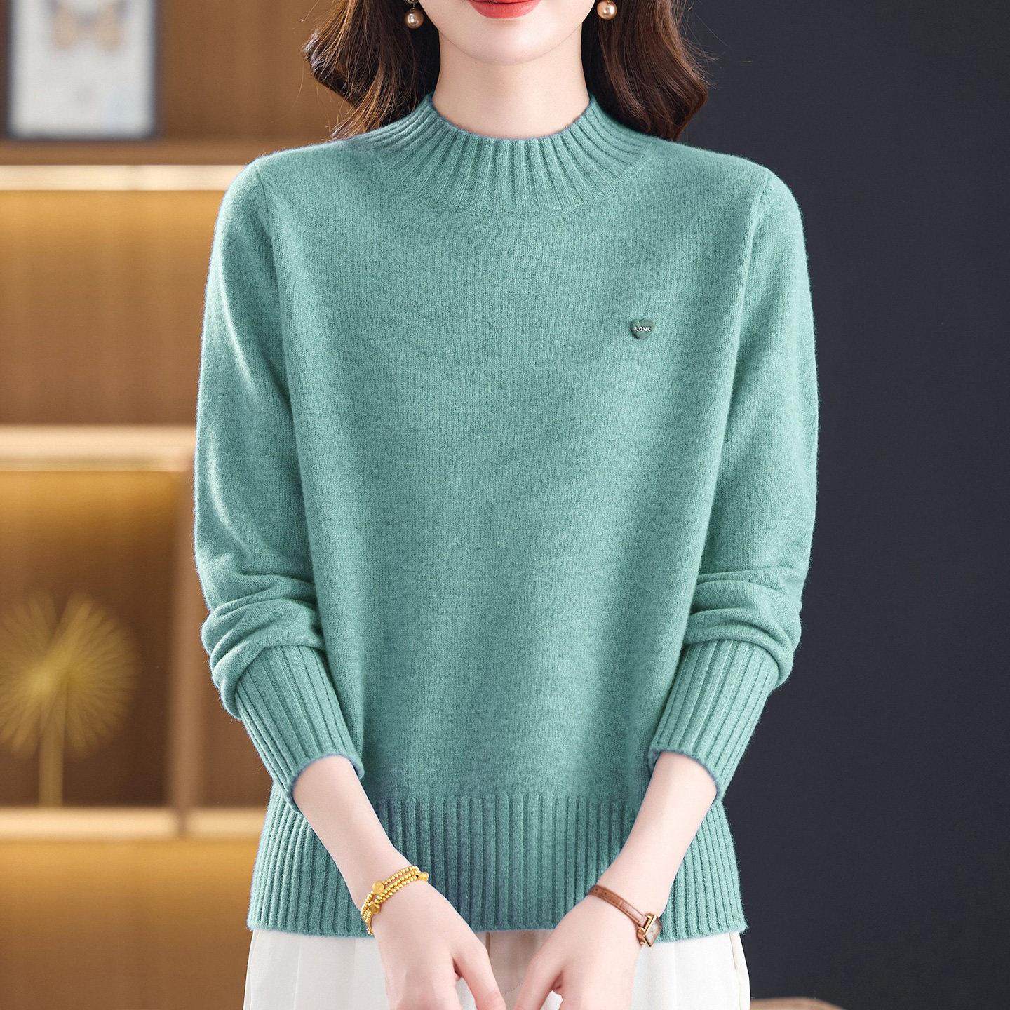 加厚保暖羊毛衫女100纯羊毛内搭打底衫高级感软糯妈妈款毛衣秋冬,淘宝优惠券,粉丝福利购,淘宝优惠卷