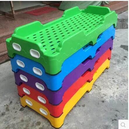 幼儿园床午睡床塑料床单人专用托管午休叠叠宝宝早教中心儿童小床 - 图1