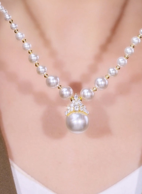 仿珍珠项链女轻奢小众高级感