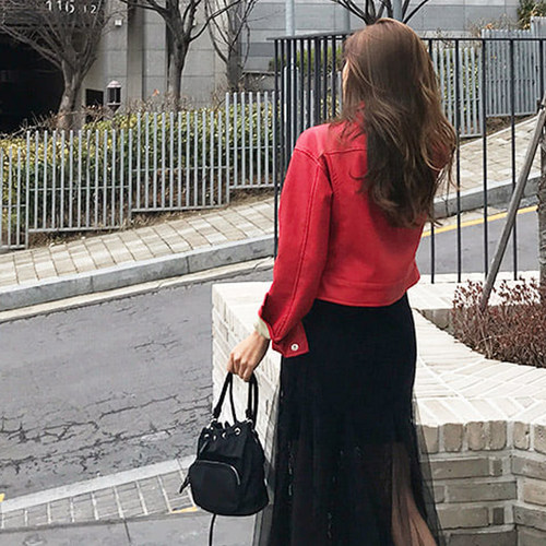 2026春夏新款尼龙布抽绳水桶包女 牛津布黑色时尚手提单肩斜挎包 - 图2