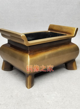 黄铜加厚香炉供奉工艺品桌面摆件