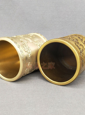 加厚黄铜麒麟立体浮雕圆形工艺品