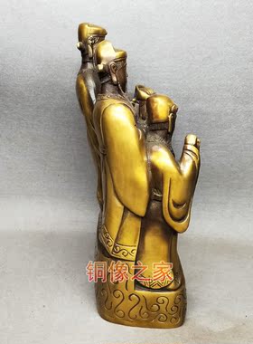 做旧五路财神人物风水铜器包邮