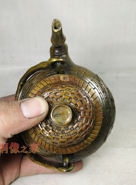 纯铜仿古风竹子酒壶礼品家居装饰