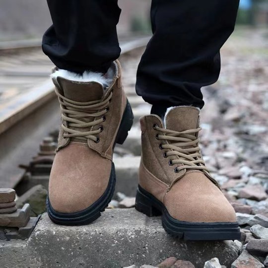 东北真纯羊毛雪地靴皮毛一体男款东北抗极寒零下40度棉鞋超厚靴子