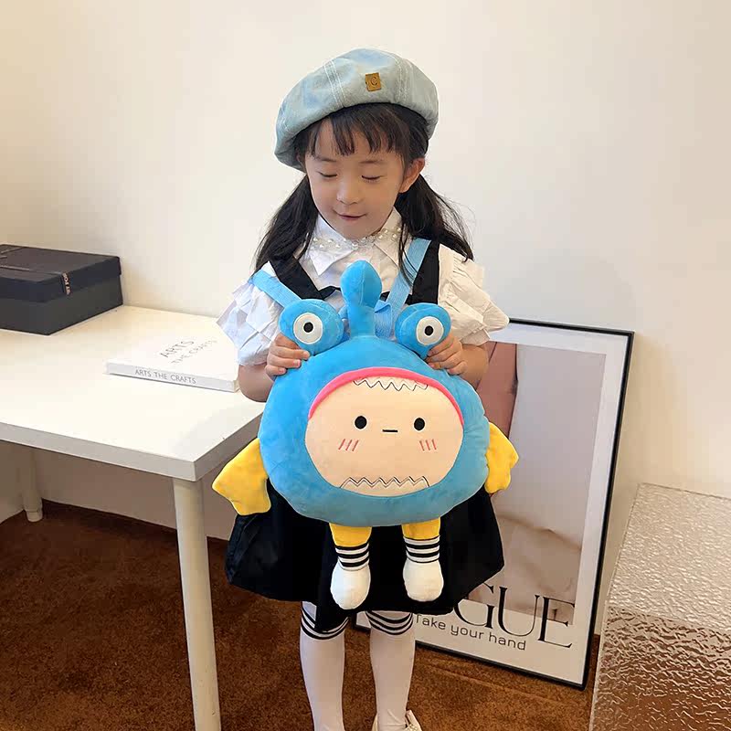 蛋仔派对玩偶蛋仔派对玩偶双肩包儿童卡通秋冬毛绒包男女童可爱新年礼物小背包