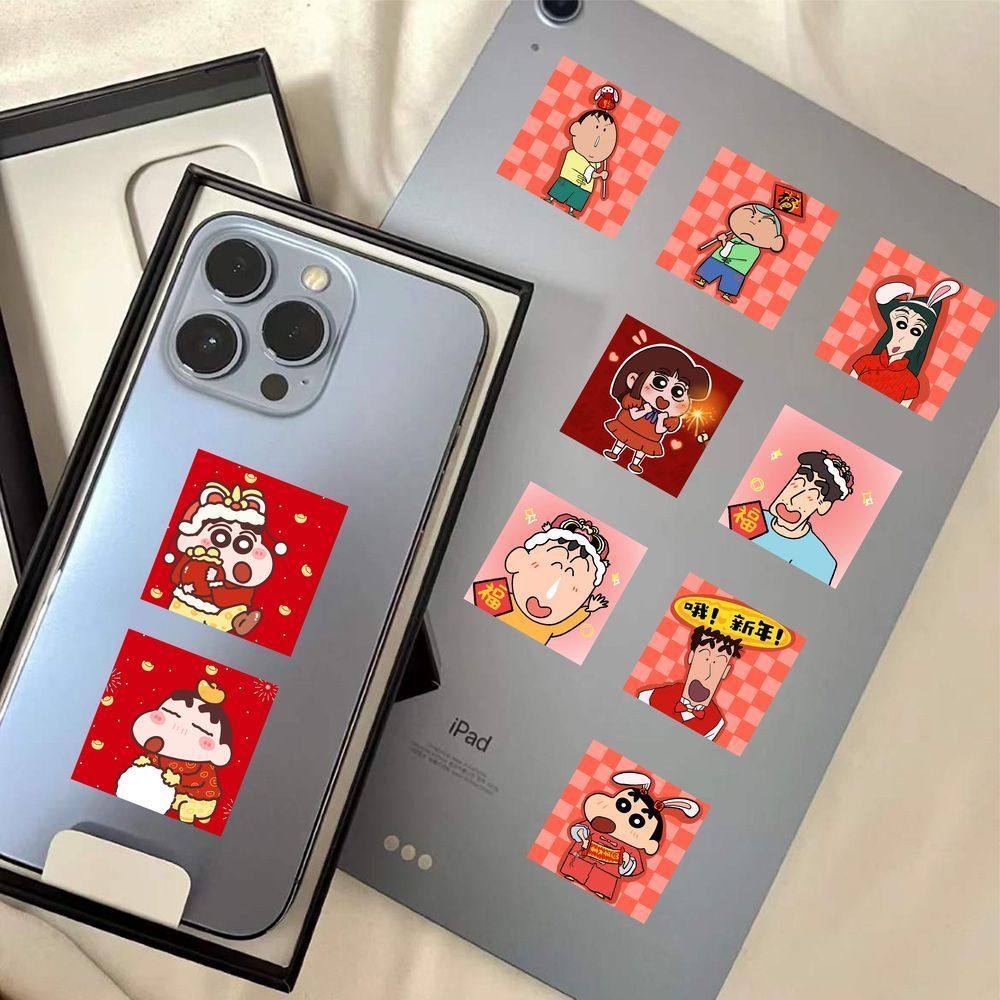 120张蜡笔小新新年贴纸卡通可爱装饰手账行李箱diy手机壳防水贴画,淘宝优惠券,粉丝福利购,淘宝优惠卷