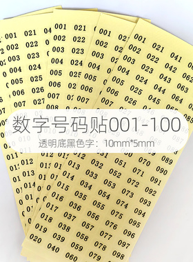 数字号码贴美甲色板序号贴