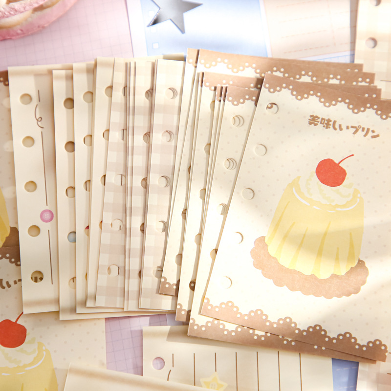 纸先生M5内页甜品派对便签手账本替芯韩系笔记活页本苹果彩色内芯 - 图1