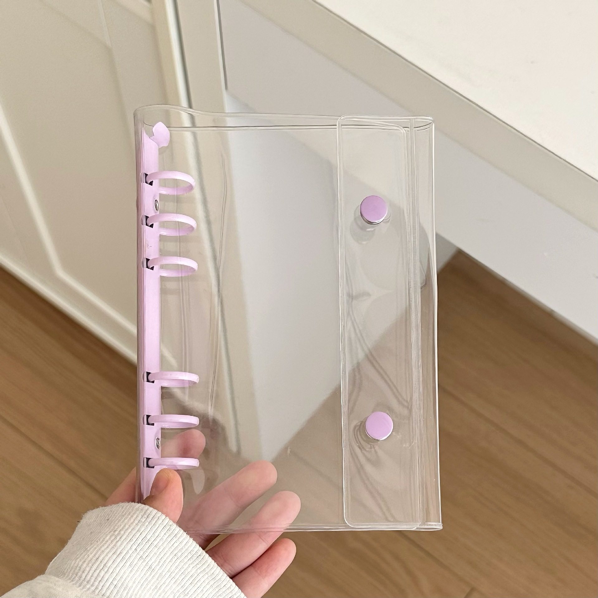 ins风A6透明活页手帐本PVC清透双扣外壳6孔糖果色小卡追星收纳册,淘宝优惠券,粉丝福利购,淘宝优惠卷