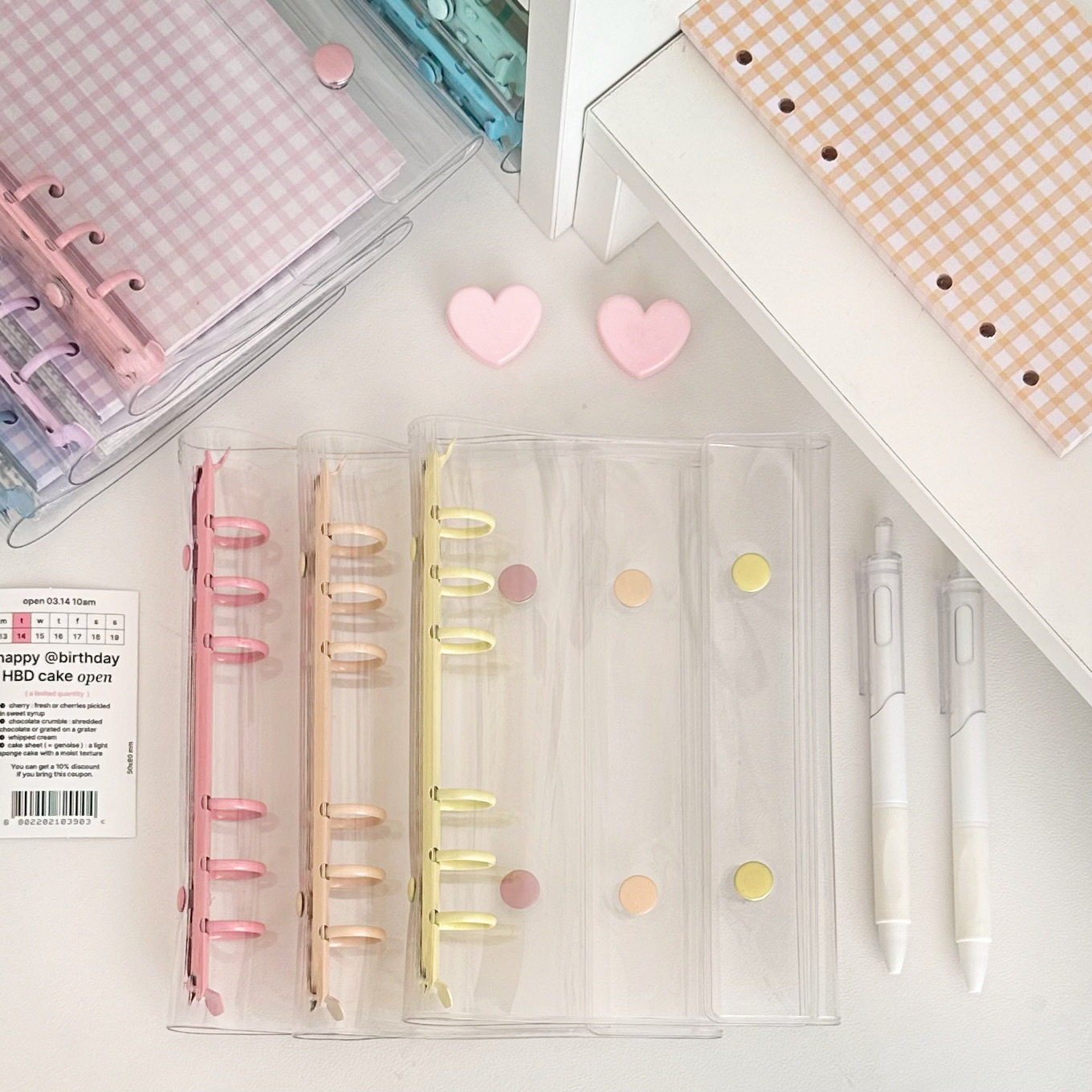 ins风A6透明活页手帐本PVC清透双扣外壳6孔糖果色小卡追星收纳册,淘宝优惠券,粉丝福利购,淘宝优惠卷