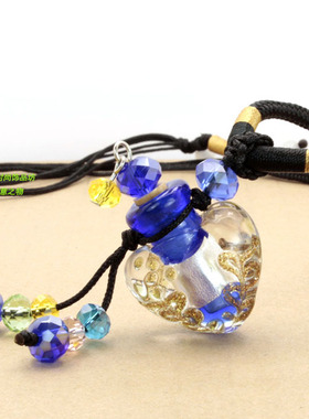 装毛发沙子朱砂琉璃挂件精油瓶项链吊坠空香薰香水项链毛衣链饰品
