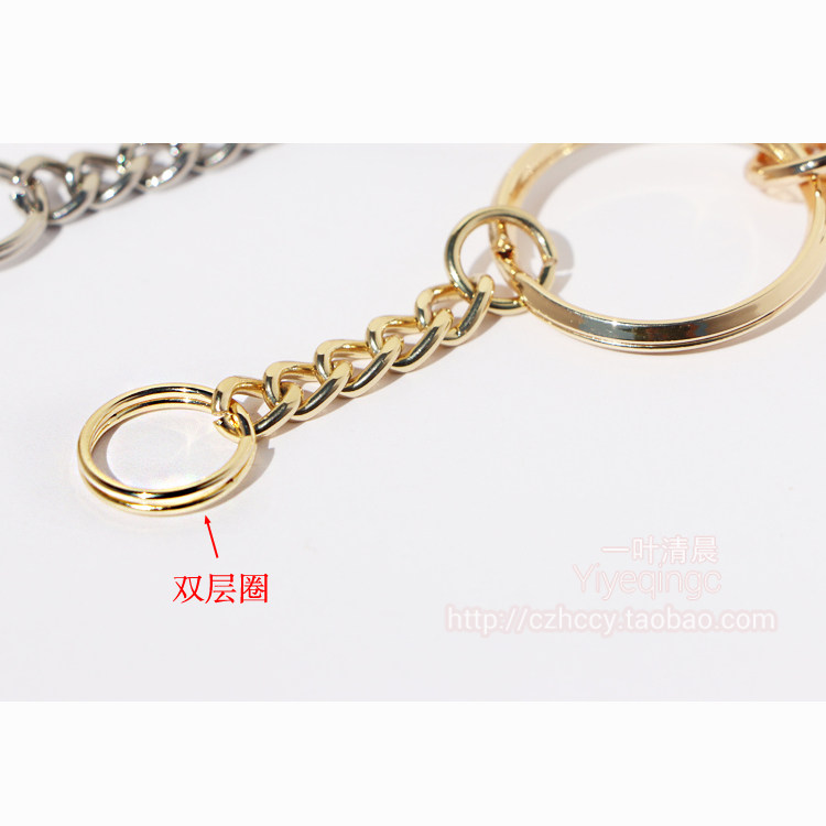 11CM总长包挂饰链配件挂件金属扣浅金双层圈布偶玩具链条毛球配链,淘宝优惠券,粉丝福利购,淘宝优惠卷