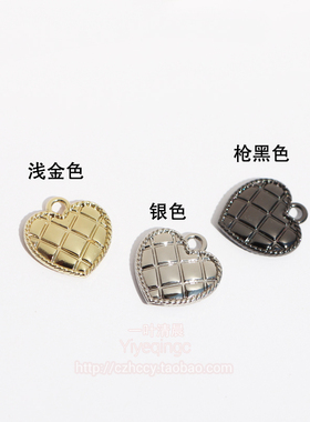 银色浅金小爱心挂件吊坠合金