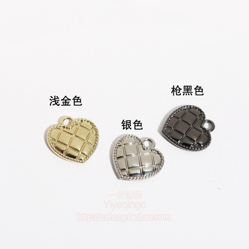 Подвеска, двусторонние серебряные металлические аксессуары в форме сердца