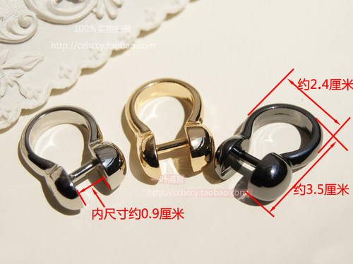 DIY合金配件耳机螺丝D扣  包带链条活动耳朵DIY五金配件 - 图1