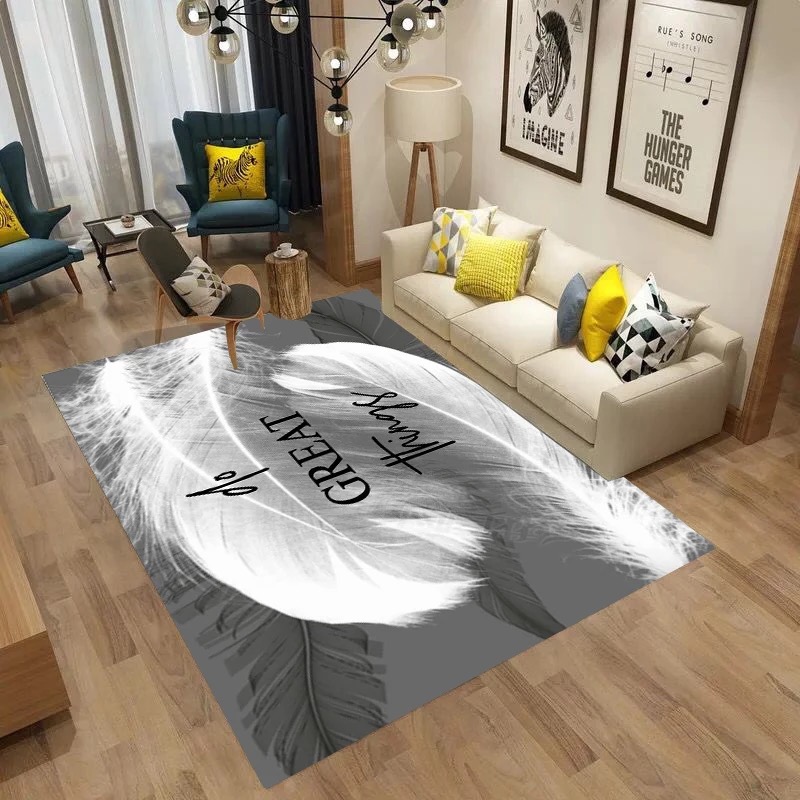 客厅地毯北欧风格几何图案卧室沙发地垫毯茶几垫家用满铺现代简约