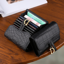 Card Bag Large Capacity Multi-Position Driver Document Jacketed Woman Small Crocodile Thread Brief Anti-Degauss Zero Wallet Integrated