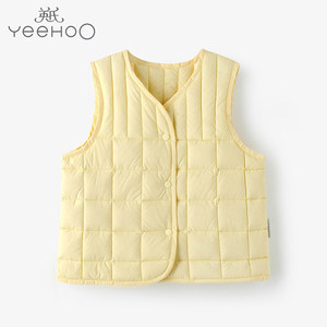 英氏婴儿保暖内衣 宝宝秋冬白鸭绒背心羽绒服内胆马甲裤子1-3-5岁