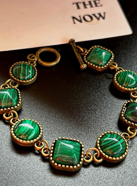 中古vintage孔雀石手链