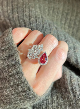 珠光宝气戒指ins锆石女