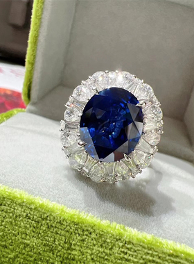 高级感彩宝贵妇气质小众设计ins百搭时尚蓝宝石锆石指环开口抖音