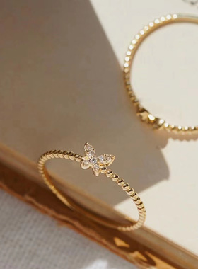 韩版小众蝴蝶戒指ins轻奢女