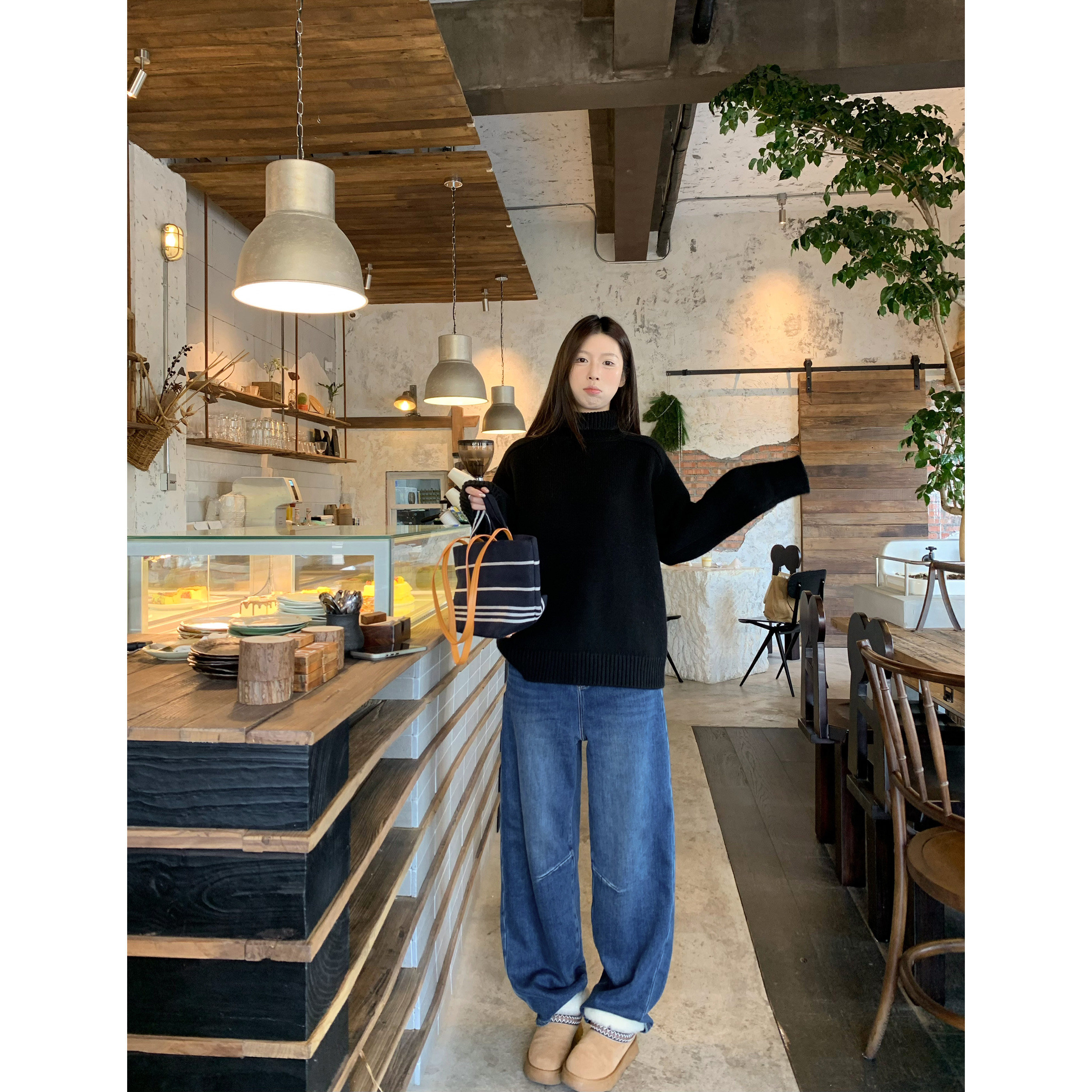 HVIVI 舒适绵羊毛宽松简约高领毛衣女冬季新款慵懒针织打底衫上衣,淘宝优惠券,粉丝福利购,淘宝优惠卷