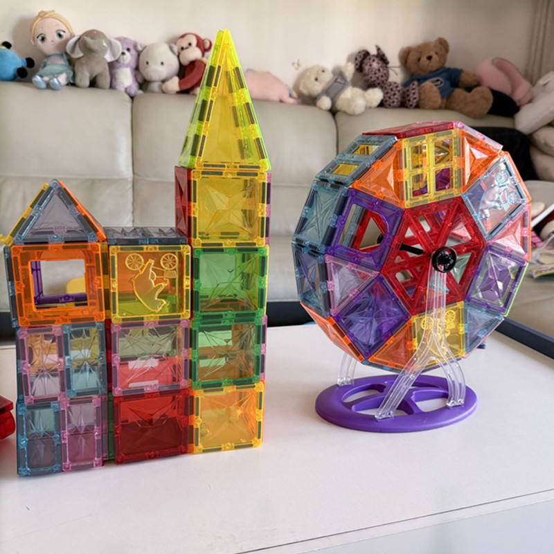 彩窗磁力片散片补充吊机小车摩天轮正方形积木男女孩磁铁益智玩具,淘宝优惠券,粉丝福利购,淘宝优惠卷