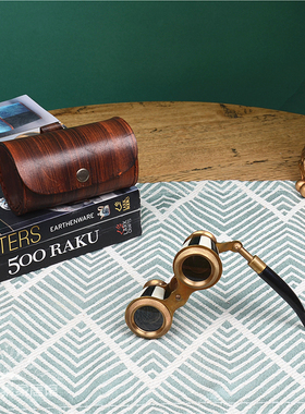 黄铜望远镜手持仿古风装饰摆件