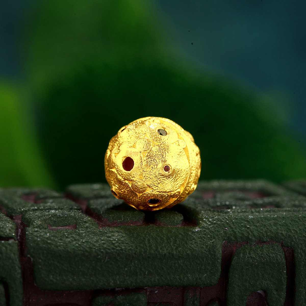 吉盟珠宝999足金锤纹多宝隔珠古法黄金星球陨石文玩手串项链配件,淘宝优惠券,粉丝福利购,淘宝优惠卷