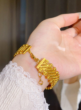 吉盟珠宝女款5G黄金手镯足金999