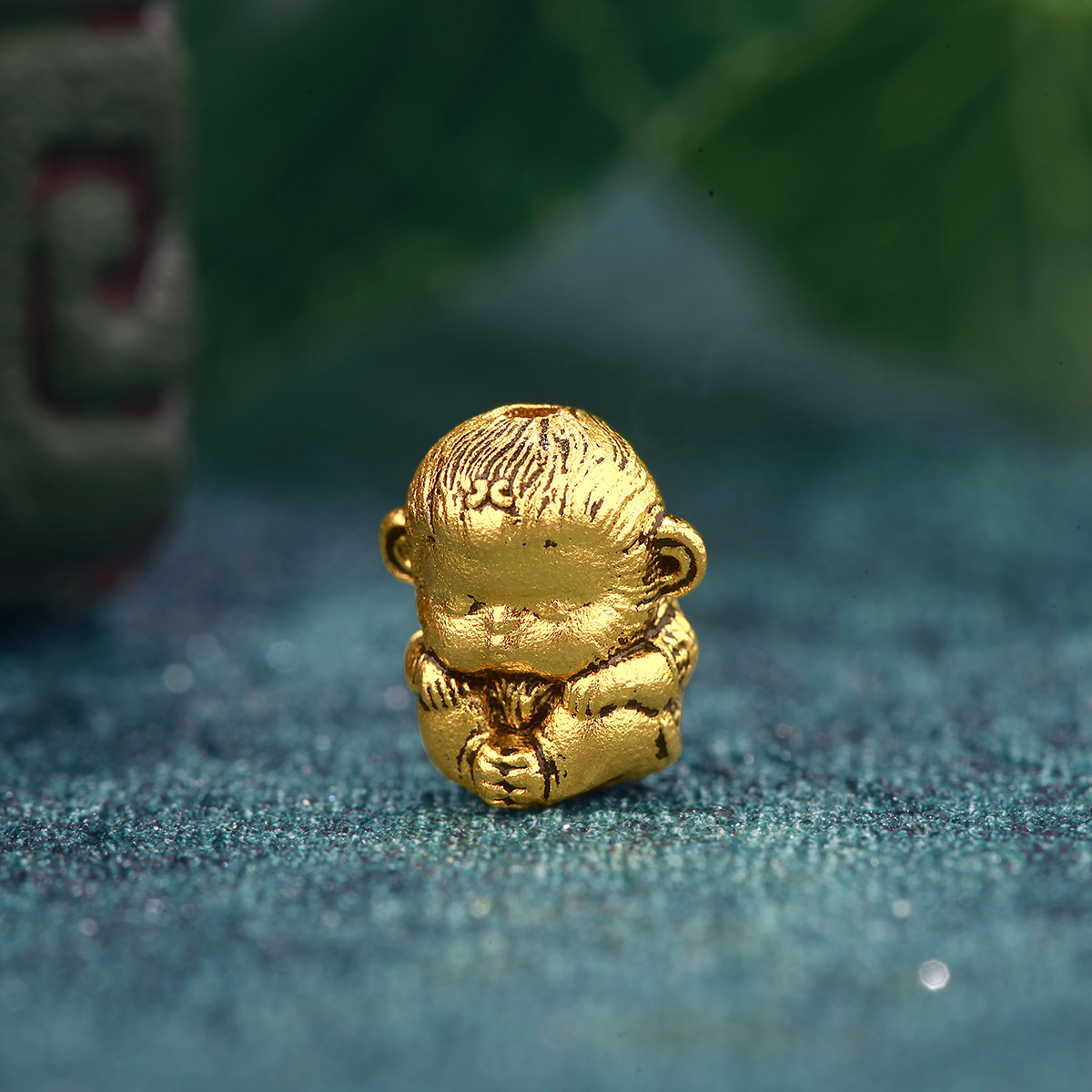 吉盟珠宝古法黑金大圣悟空隔珠999足金文玩生肖猴子黄金手串配饰,淘宝优惠券,粉丝福利购,淘宝优惠卷