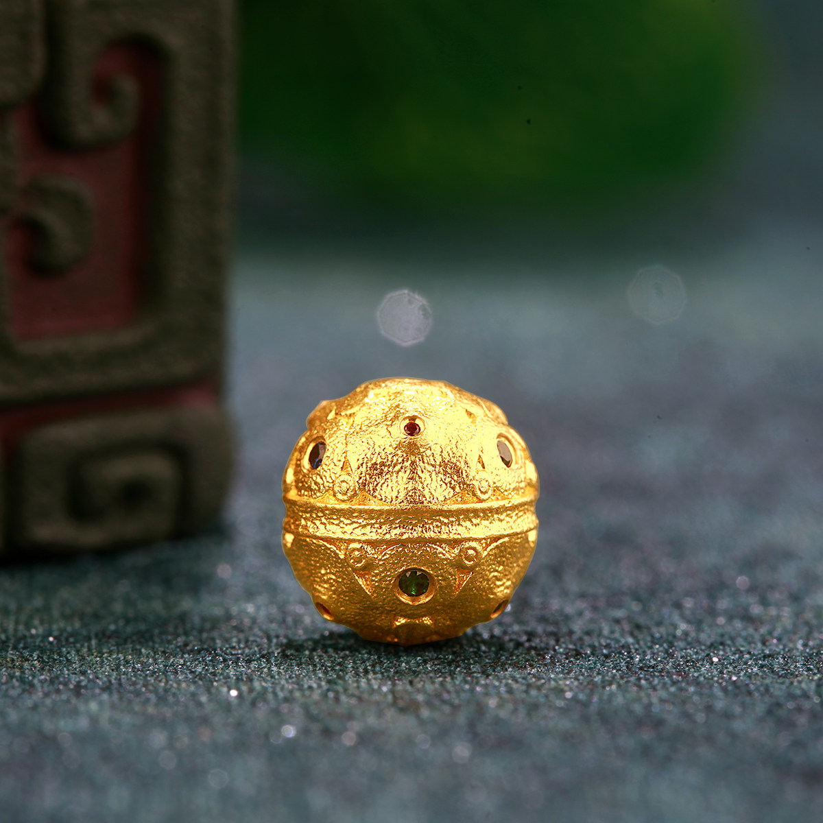 吉盟珠宝999足金锤纹多宝隔珠古法黄金星球陨石文玩手串项链配件,淘宝优惠券,粉丝福利购,淘宝优惠卷