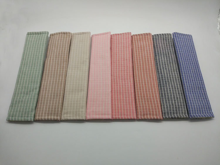 日式纯棉条纹安全肩带套 素色全棉格子护肩套 汽车安全带套 1对价,淘宝优惠券,粉丝福利购,淘宝优惠卷