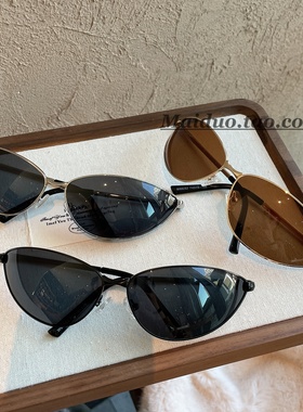 潮牌猫眼金属框架小脸太阳镜