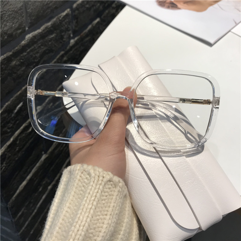 韩版超大框方形显瘦平光镜 复古可配近视眼镜框ins网红女素颜眼镜,淘宝优惠券,粉丝福利购,淘宝优惠卷