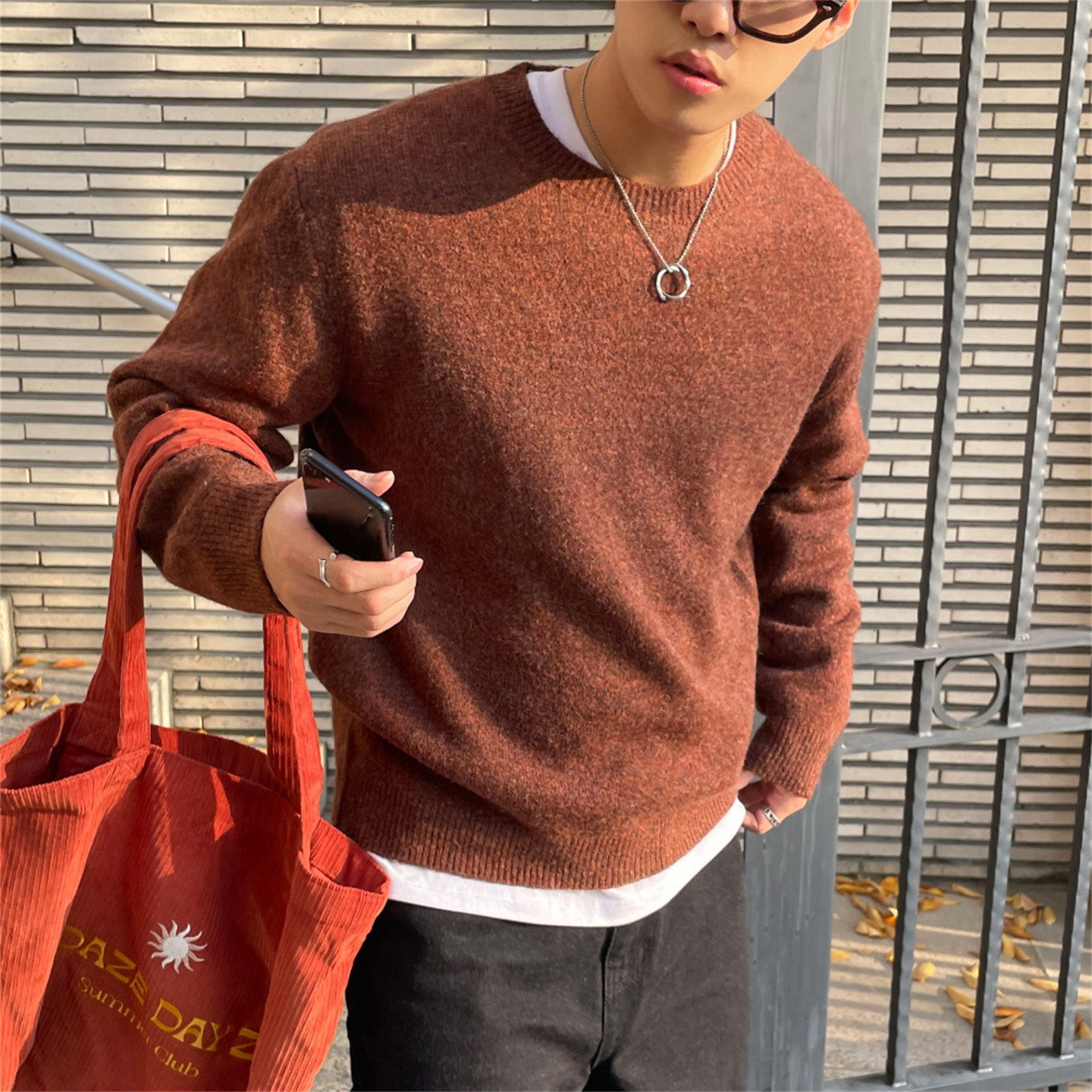 MRDONG韩国男装代购15色秋冬百搭OOTD羊毛混纺打底圆领针织衫毛衣,淘宝优惠券,粉丝福利购,淘宝优惠卷